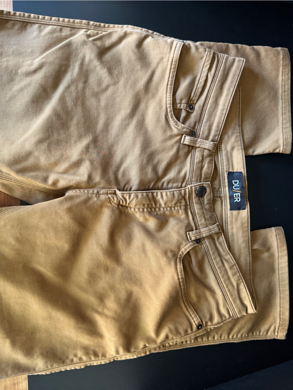DU/ER Men’s No Sweat Pants in Mustard Tan 34x30